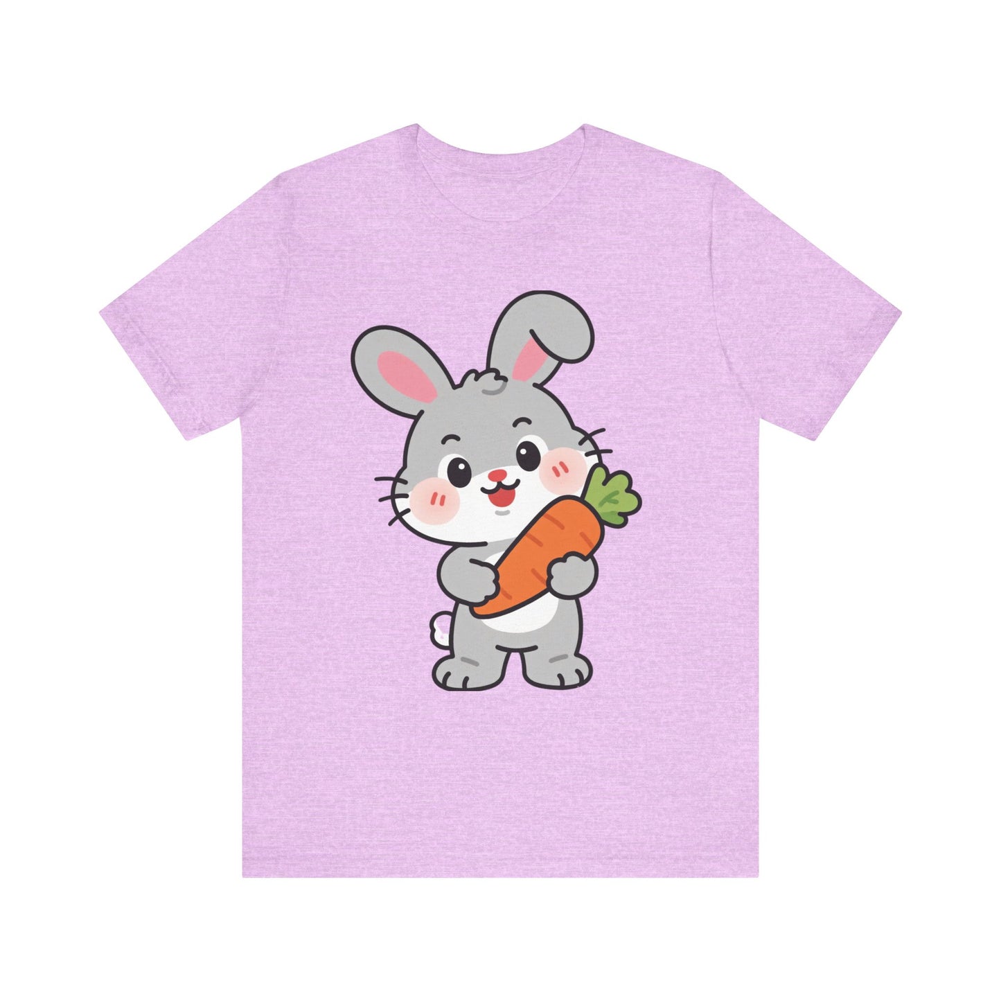 Sweet Bunny & Carrot Graphic Tee – Soft Pastel Rabbit Illustration Shirt