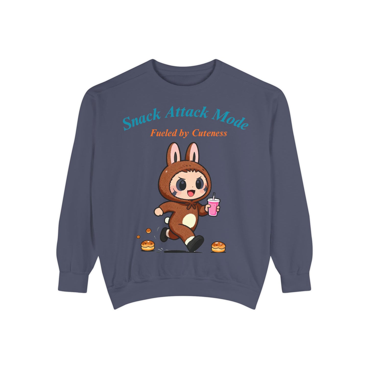 Kawaii Bunny Snack Lover Sweatshirt – Playful Costume Graphic Pullover for Cute Aesthetic Fans