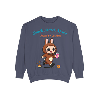 Kawaii Bunny Snack Lover Sweatshirt – Playful Costume Graphic Pullover for Cute Aesthetic Fans