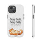 Orange Cat Aesthetic Phone Case – Stay Soft, Stay Silly | Custom Text Available | Little Joys, Big Heart