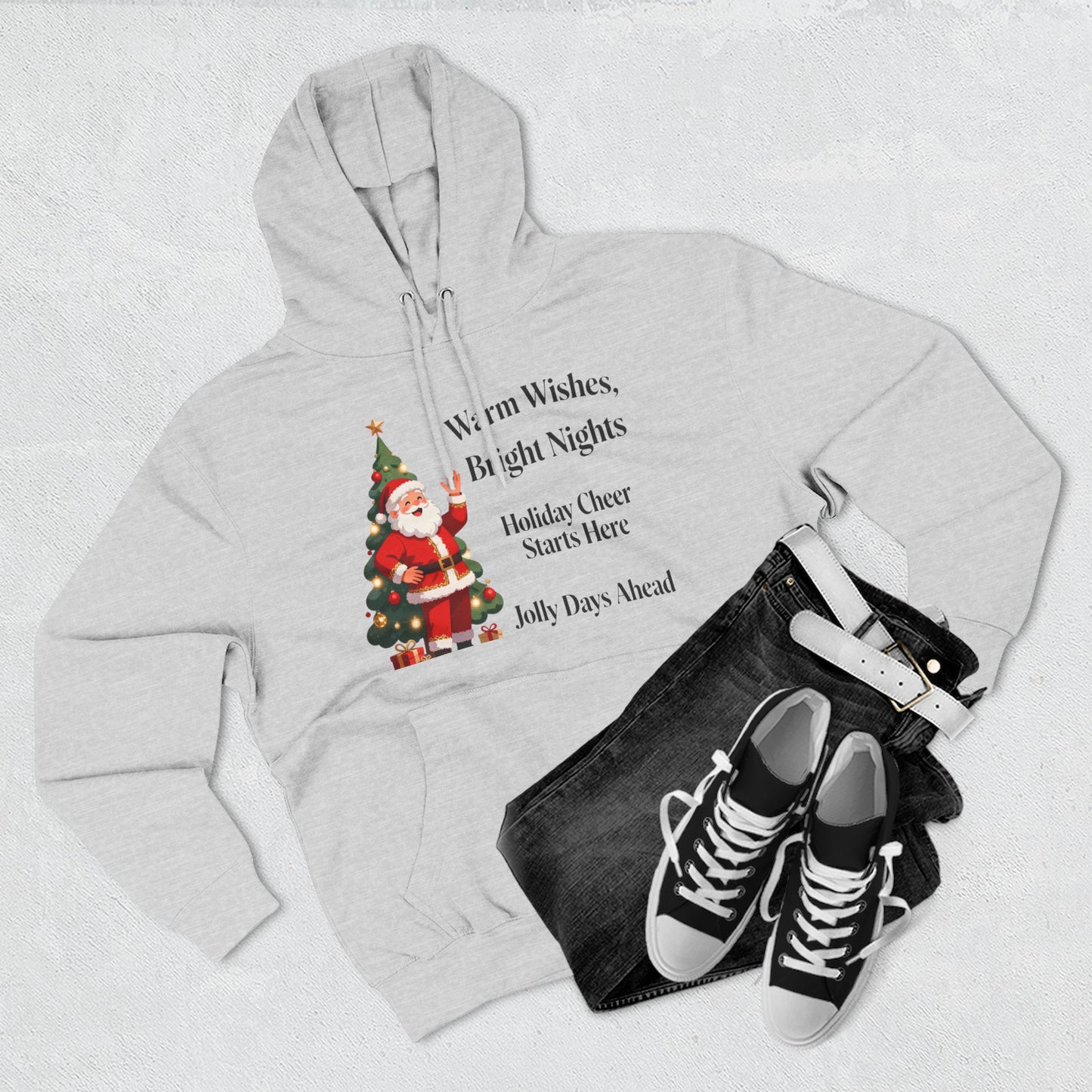 Cozy Santa Holiday Hoodie – Festive Winter Graphic Sweatshirt for Christmas Cheer
