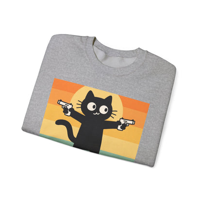Claw Power Vintage Sweatshirt – Bold Cat Graphic with Retro Edge and Street Cool Vibe