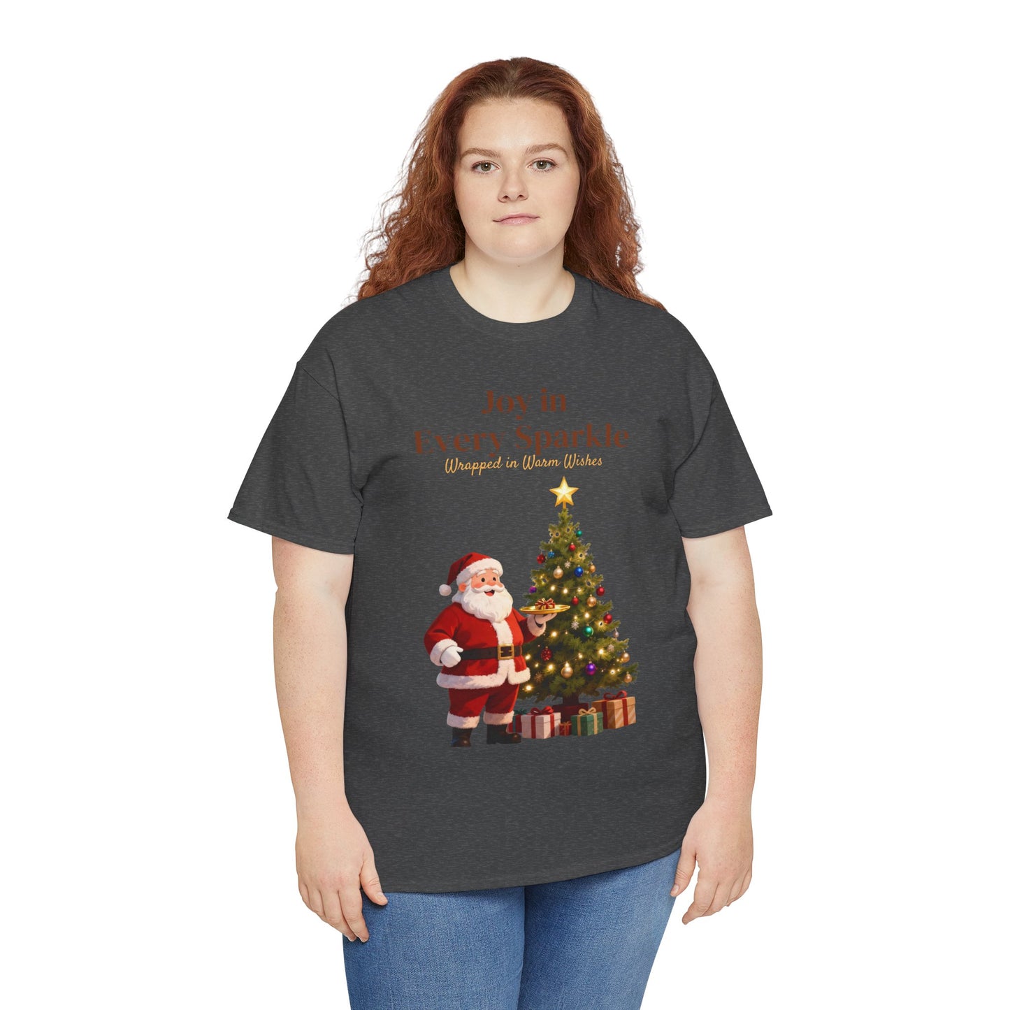 Cozy Santa & Tree Christmas T-Shirt – Festive Holiday Tee for Joyful Winter Days