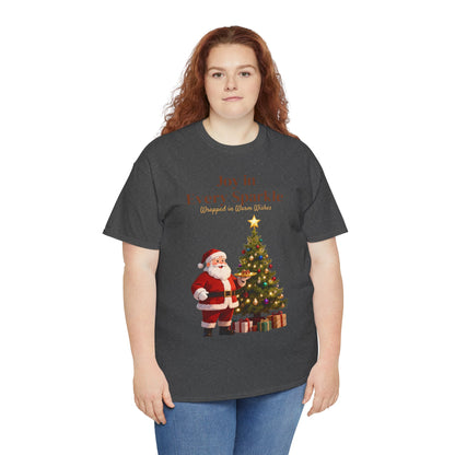 Cozy Santa & Tree Christmas T-Shirt – Festive Holiday Tee for Joyful Winter Days