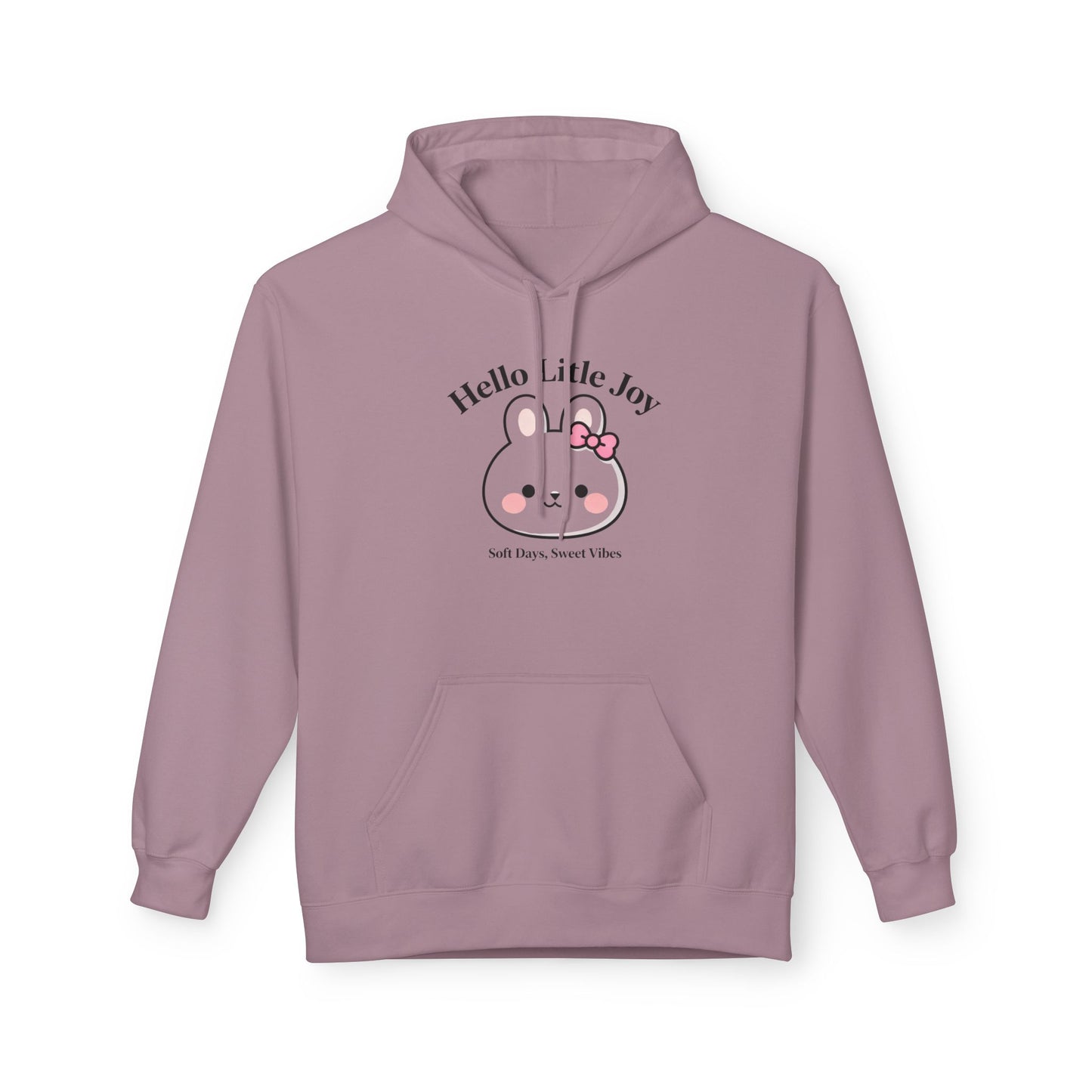 Kawaii Bunny “Hello Little Joy” Hoodie – Cute Rabbit Graphic Cozy Pullover
