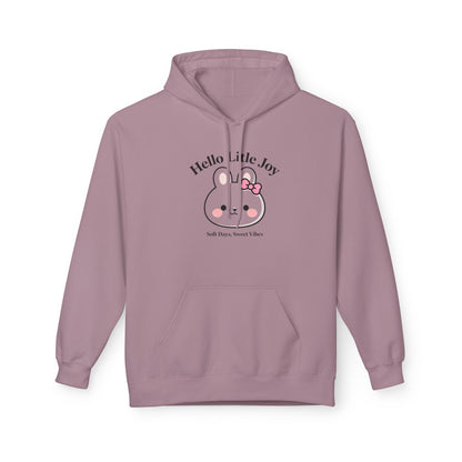 Kawaii Bunny “Hello Little Joy” Hoodie – Cute Rabbit Graphic Cozy Pullover