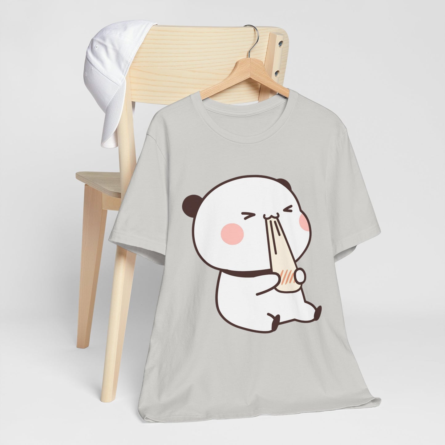Cute Ramen Panda Tee – Whimsical Noodle Bowl Illustration Shirt