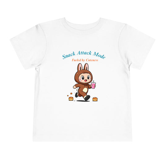 Snack Attack Bunny Tee for Toddlers – Cute Food-Loving Kids Graphic Shirt