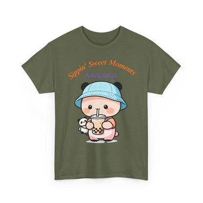 Kawaii Boba Panda T-Shirt – Cute Bubble Tea Lover Graphic Tee for Everyday Sweet Vibes