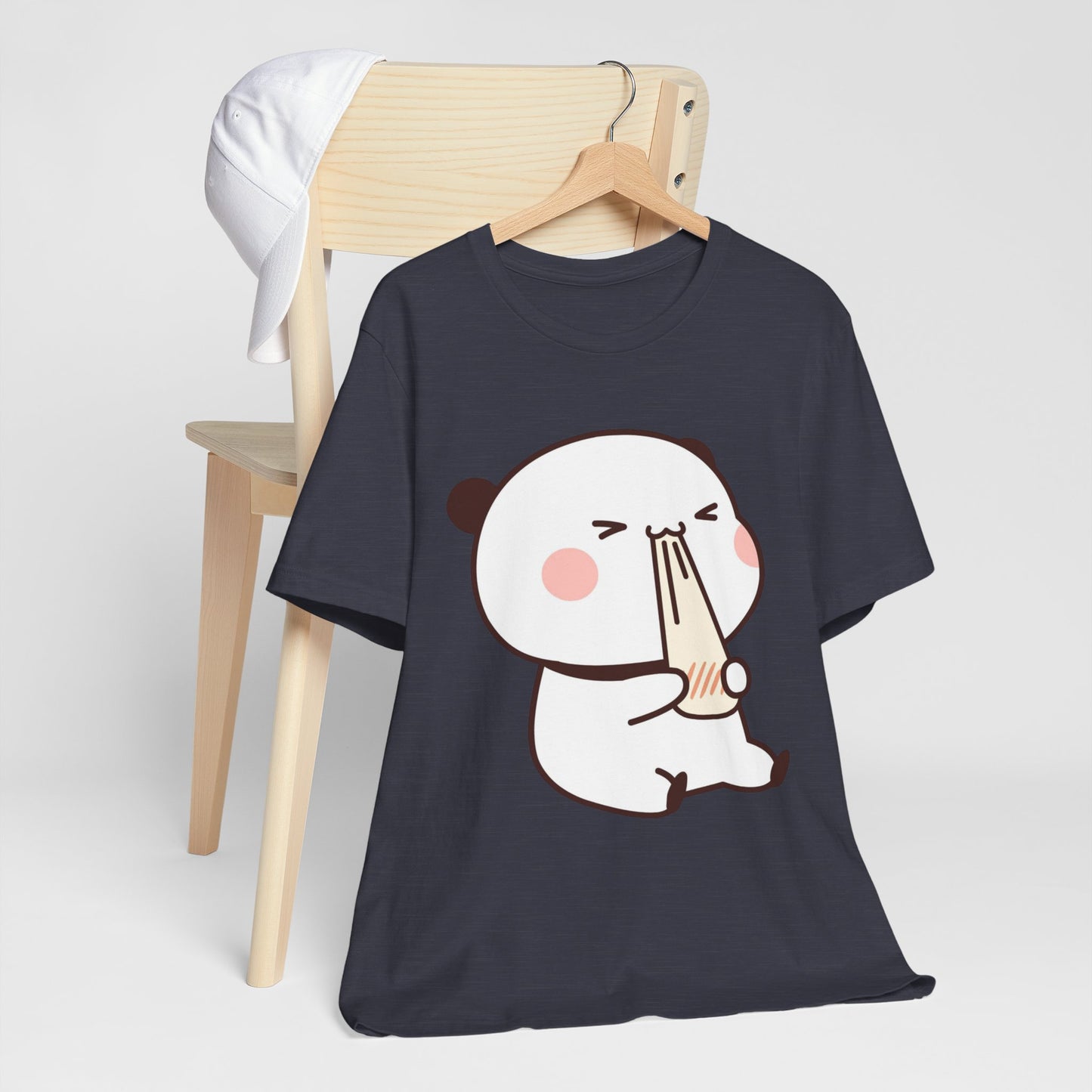 Cute Ramen Panda Tee – Whimsical Noodle Bowl Illustration Shirt