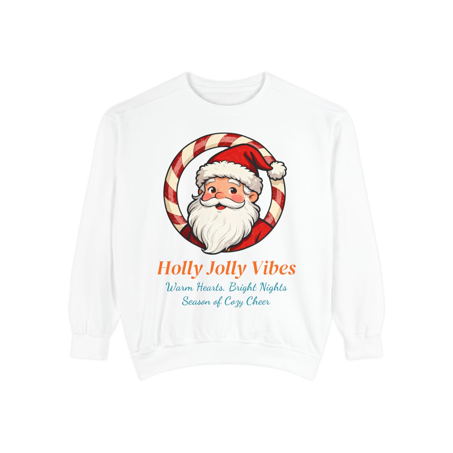 Vintage Santa Face Christmas Sweatshirt – Cozy “Holly Jolly” Holiday Pullover for Winter Cheer
