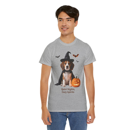 Midnight Pumpkin Glow Pup Tee — Cozy Witch Dog Shirt for Fall & Halloween Lovers