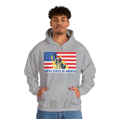 Custom Patriotic USA Flag Hoodie – Unisex Heavy Blend™ Sweatshirt | American Pride | Personalized Gift