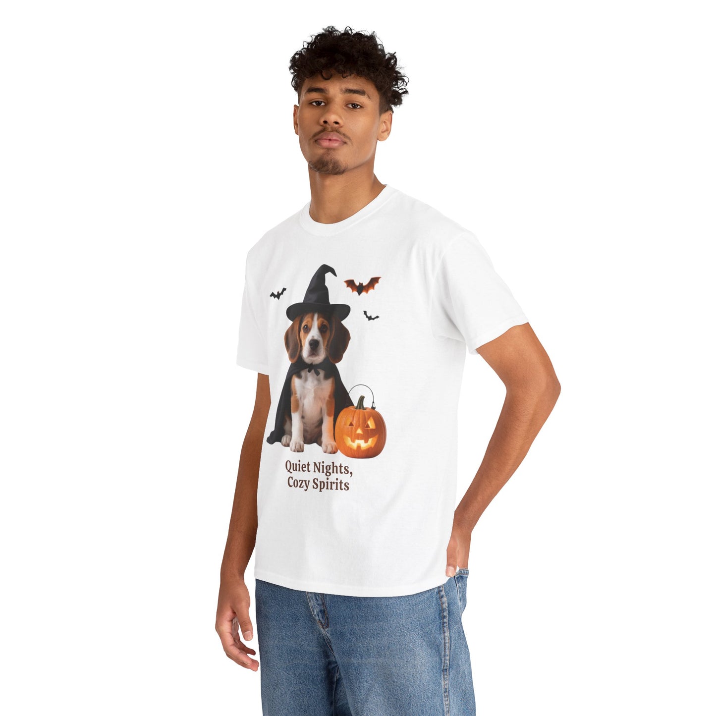 Midnight Pumpkin Glow Pup Tee — Cozy Witch Dog Shirt for Fall & Halloween Lovers