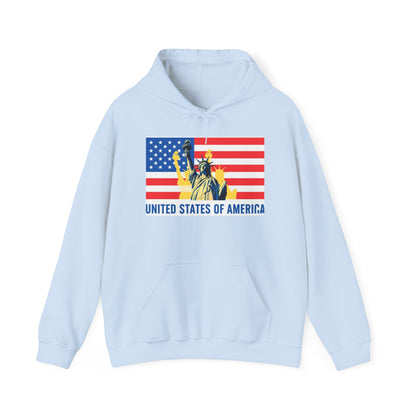 Custom Patriotic USA Flag Hoodie – Unisex Heavy Blend™ Sweatshirt | American Pride | Personalized Gift