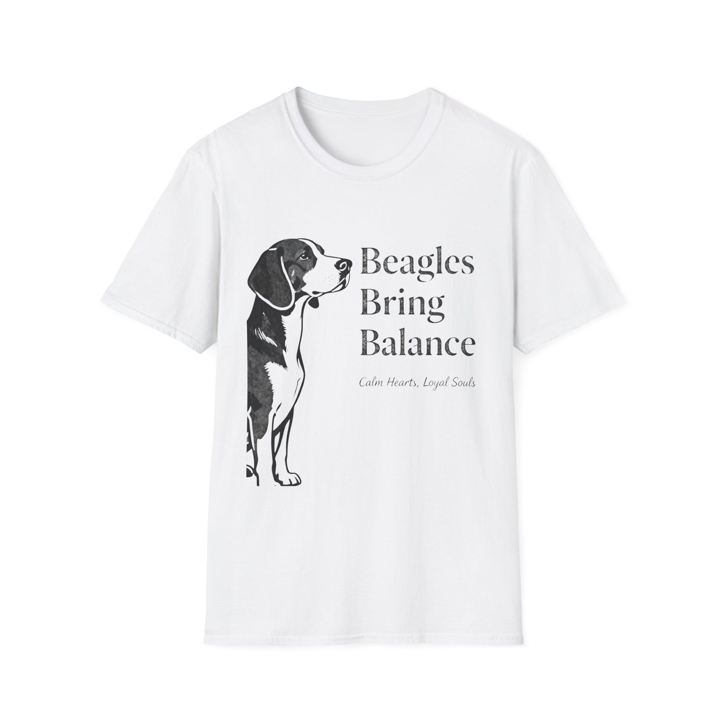 Serene Beagle Graphic Tee – Classic Monochrome Dog Lover Shirt with Peaceful Vibes