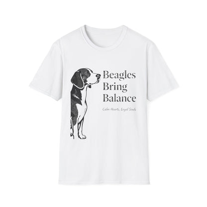Serene Beagle Graphic Tee – Classic Monochrome Dog Lover Shirt with Peaceful Vibes