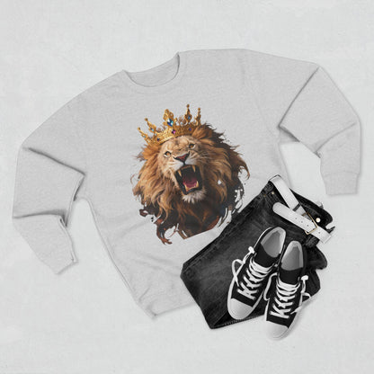 Royal King Lion Custom Crewneck Sweatshirt – Personalized Unisex Pullover