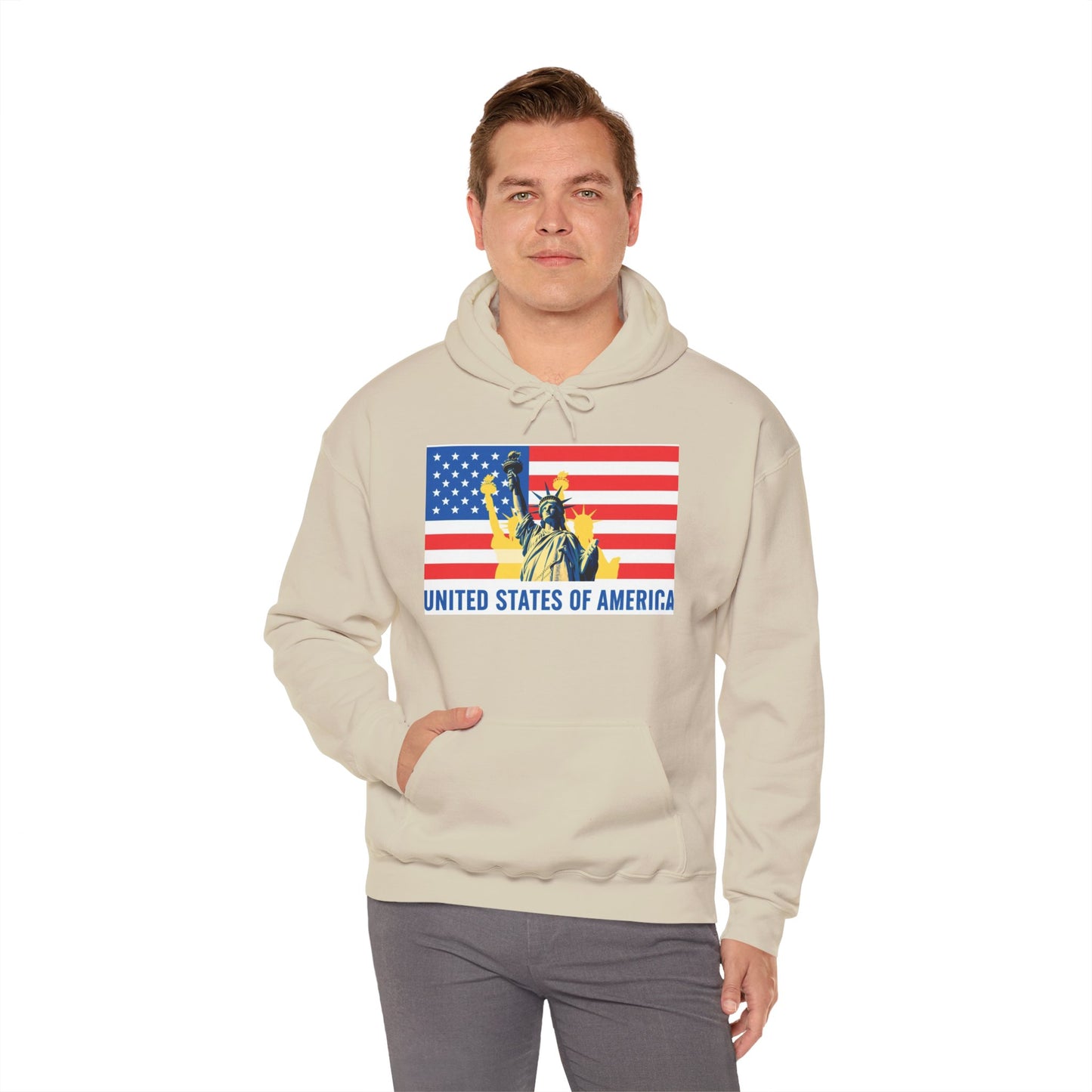 Custom Patriotic USA Flag Hoodie – Unisex Heavy Blend™ Sweatshirt | American Pride | Personalized Gift