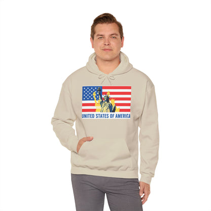 Custom Patriotic USA Flag Hoodie – Unisex Heavy Blend™ Sweatshirt | American Pride | Personalized Gift