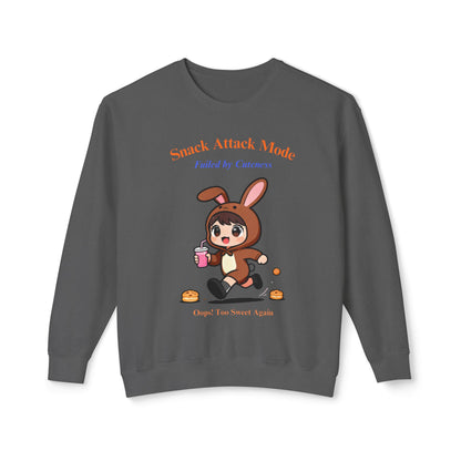 Kawaii Bunny Snack Lover Crewneck – Cute Cartoon Pullover for Cozy Everyday Style