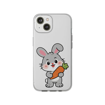 Playful Bunny Holding Carrot Phone Case – Soft, Charming Protective Cover