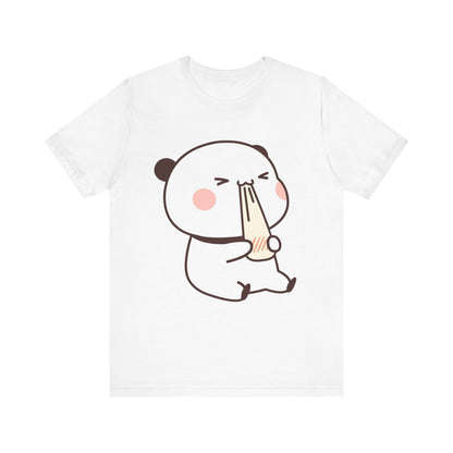 Cute Ramen Panda Tee – Whimsical Noodle Bowl Illustration Shirt