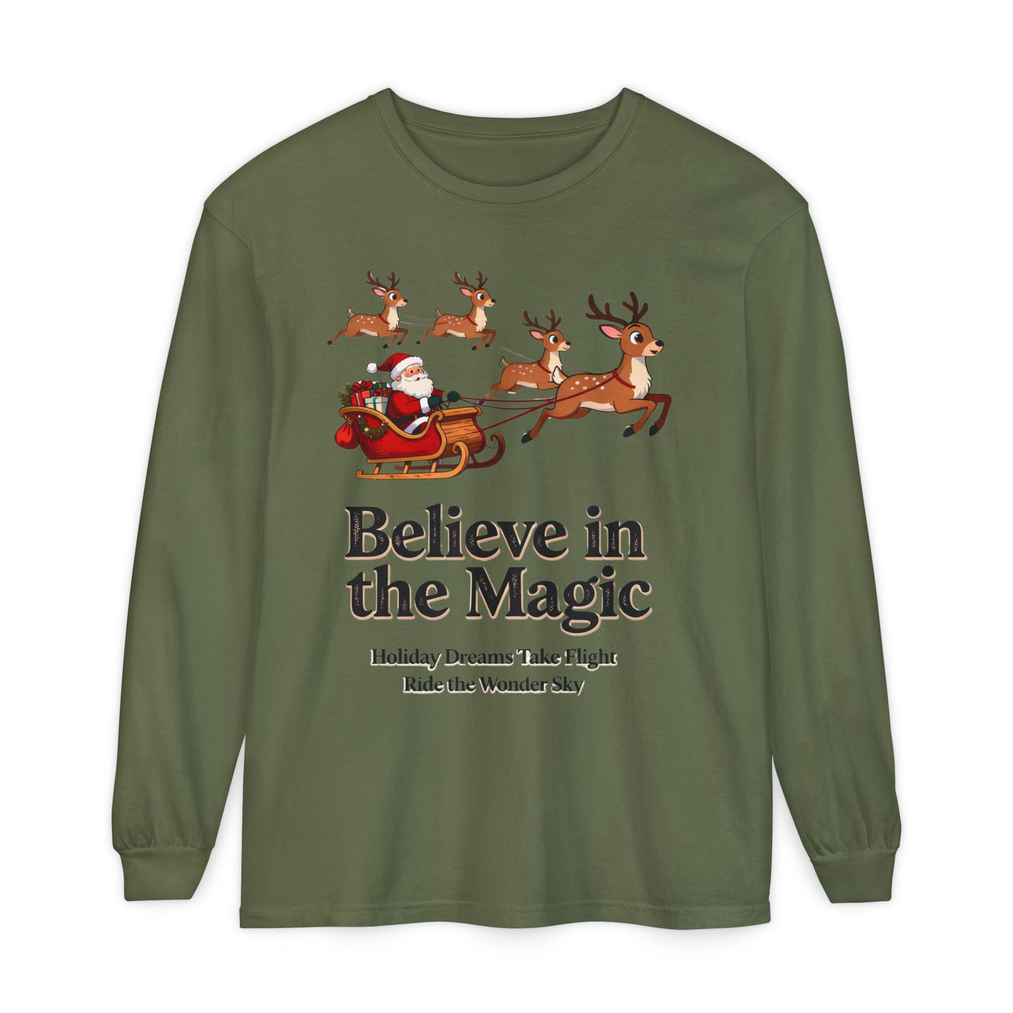 Holiday Spirit Long Sleeve Tee – Believe in the Magic of Christmas with Cozy Festive Style