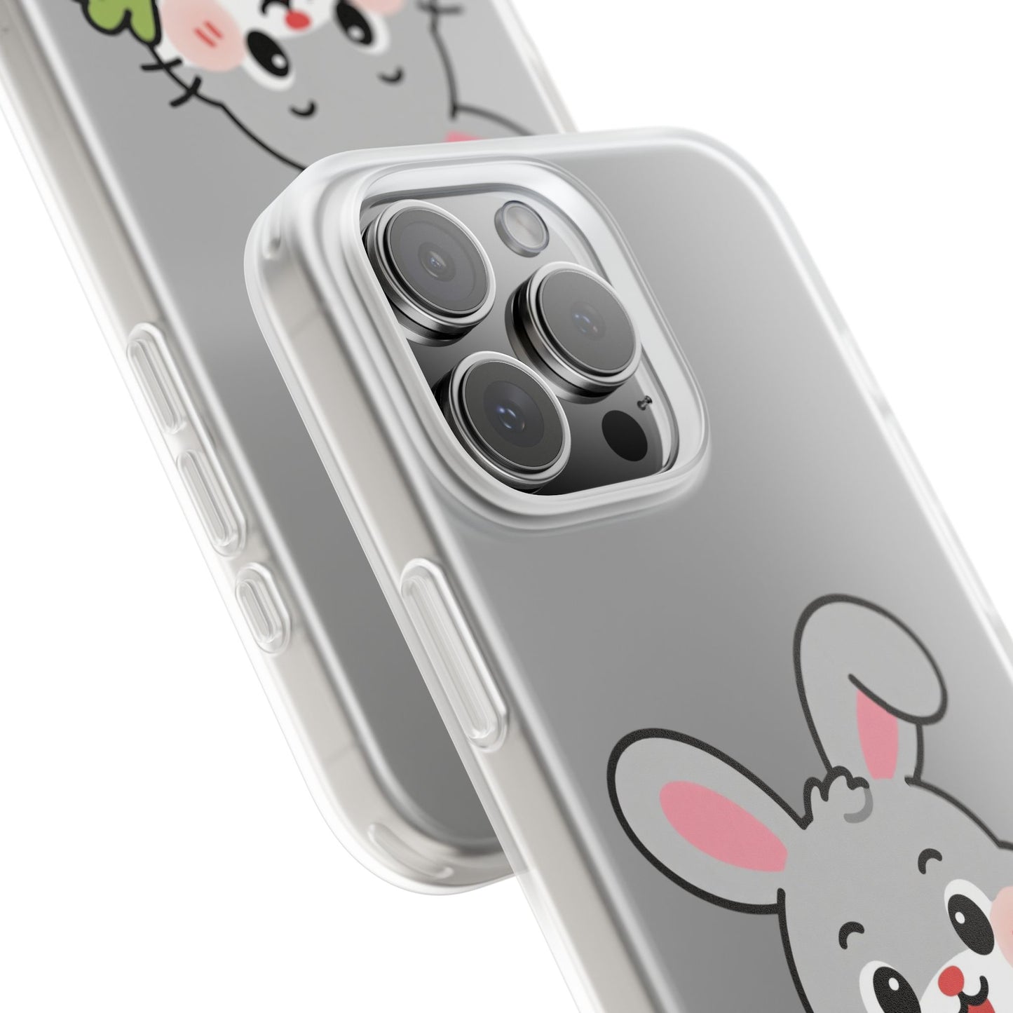 Playful Bunny Holding Carrot Phone Case – Soft, Charming Protective Cover