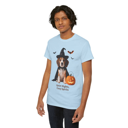 Midnight Pumpkin Glow Pup Tee — Cozy Witch Dog Shirt for Fall & Halloween Lovers