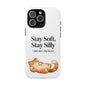 Orange Cat Aesthetic Phone Case – Stay Soft, Stay Silly | Custom Text Available | Little Joys, Big Heart