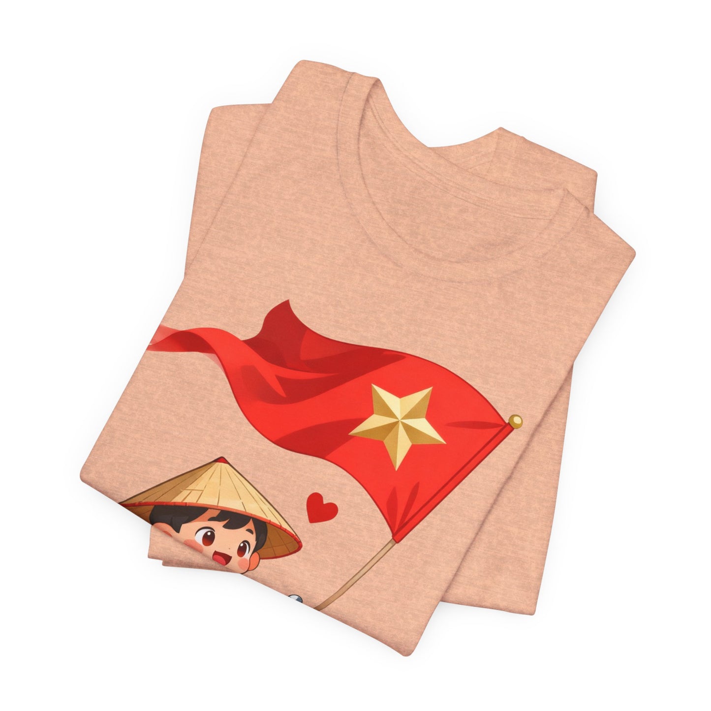 intage Vespa Rider Tee – Adorable Kid & Star Flag Illustration, Travel-Style Vietnam Graphic Shirt