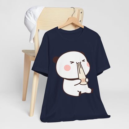 Cute Ramen Panda Tee – Whimsical Noodle Bowl Illustration Shirt