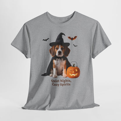Midnight Pumpkin Glow Pup Tee — Cozy Witch Dog Shirt for Fall & Halloween Lovers