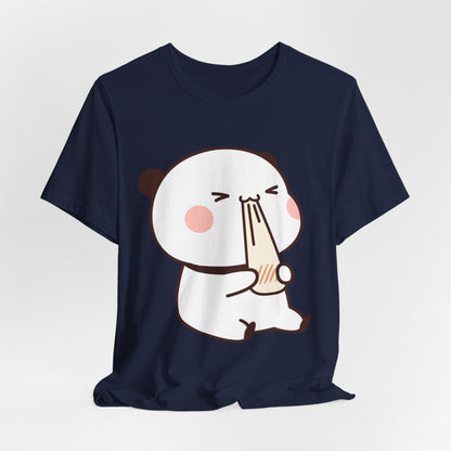 Cute Ramen Panda Tee – Whimsical Noodle Bowl Illustration Shirt