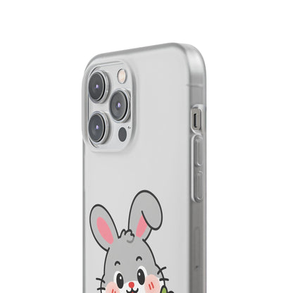 Playful Bunny Holding Carrot Phone Case – Soft, Charming Protective Cover