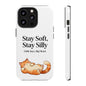 Orange Cat Aesthetic Phone Case – Stay Soft, Stay Silly | Custom Text Available | Little Joys, Big Heart