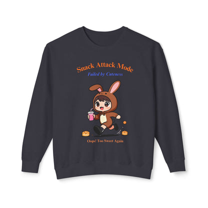 Kawaii Bunny Snack Lover Crewneck – Cute Cartoon Pullover for Cozy Everyday Style