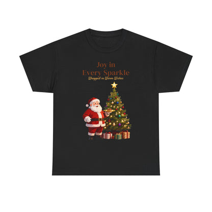 Cozy Santa & Tree Christmas T-Shirt – Festive Holiday Tee for Joyful Winter Days