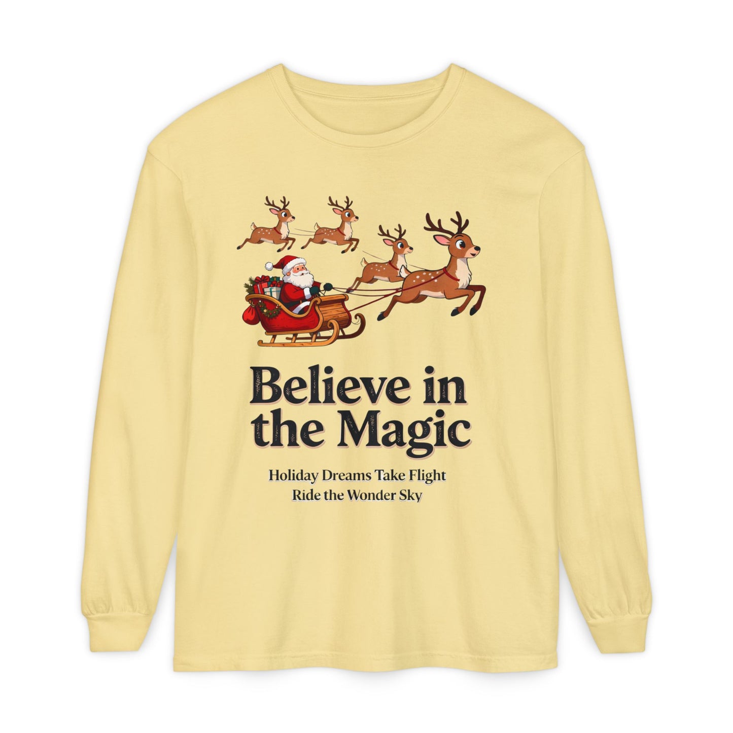 Holiday Spirit Long Sleeve Tee – Believe in the Magic of Christmas with Cozy Festive Style