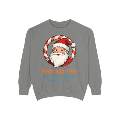 Vintage Santa Face Christmas Sweatshirt – Cozy “Holly Jolly” Holiday Pullover for Winter Cheer