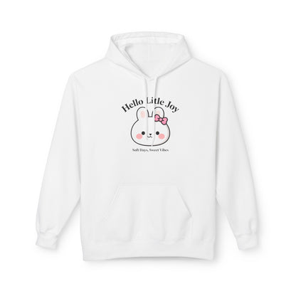 Kawaii Bunny “Hello Little Joy” Hoodie – Cute Rabbit Graphic Cozy Pullover