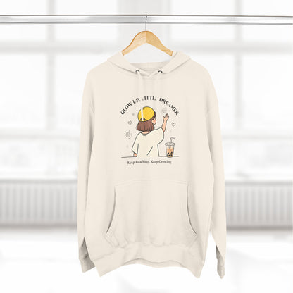 Kawaii Cat Café Hoodie – Soft Fleece Pullover with Relaxed Dreamer Message