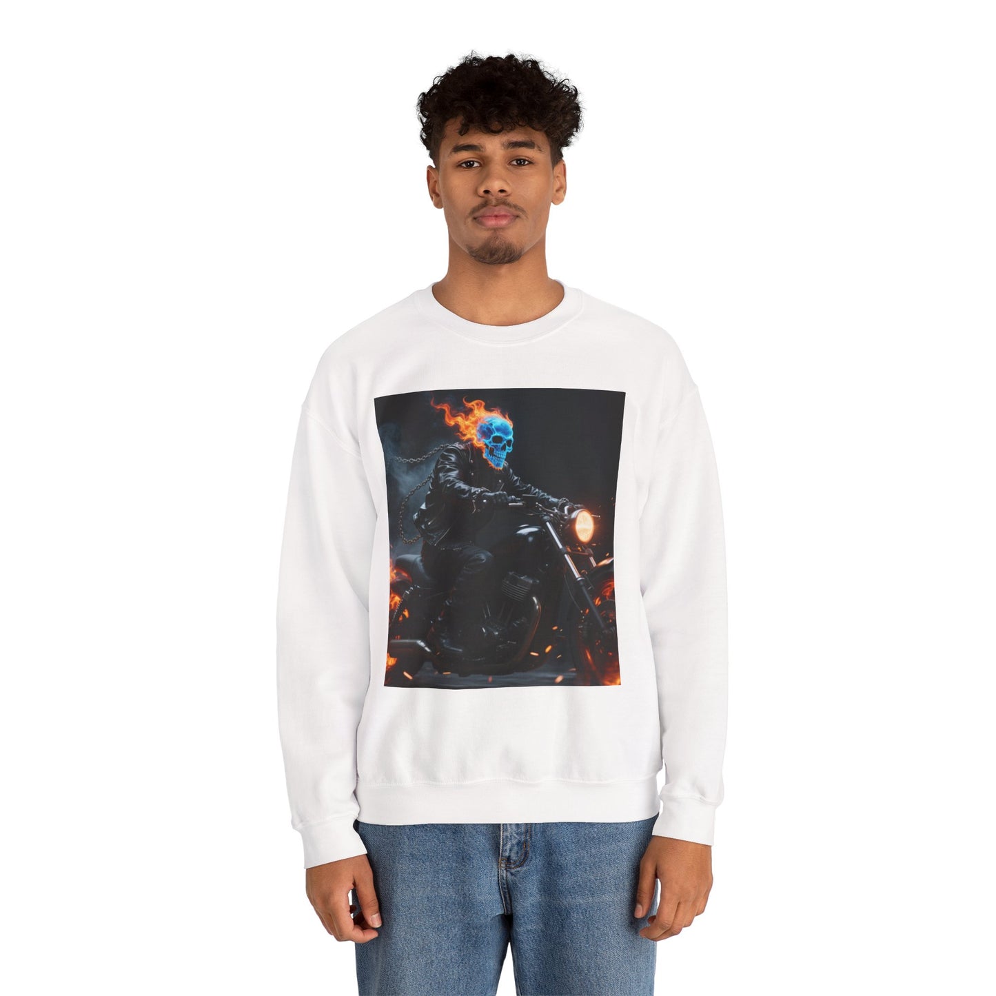 Ghost Rider Fire Skull Sweatshirt – Cool Unisex Biker Style