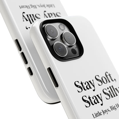 Orange Cat Aesthetic Phone Case – Stay Soft, Stay Silly | Custom Text Available | Little Joys, Big Heart