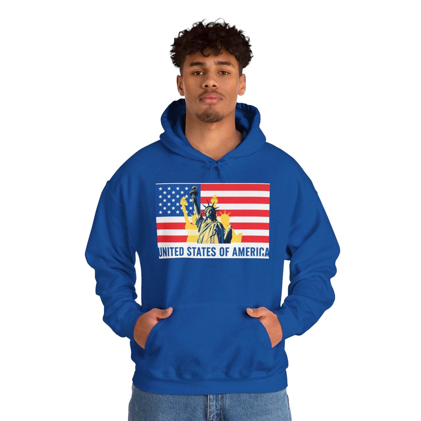 Custom Patriotic USA Flag Hoodie – Unisex Heavy Blend™ Sweatshirt | American Pride | Personalized Gift