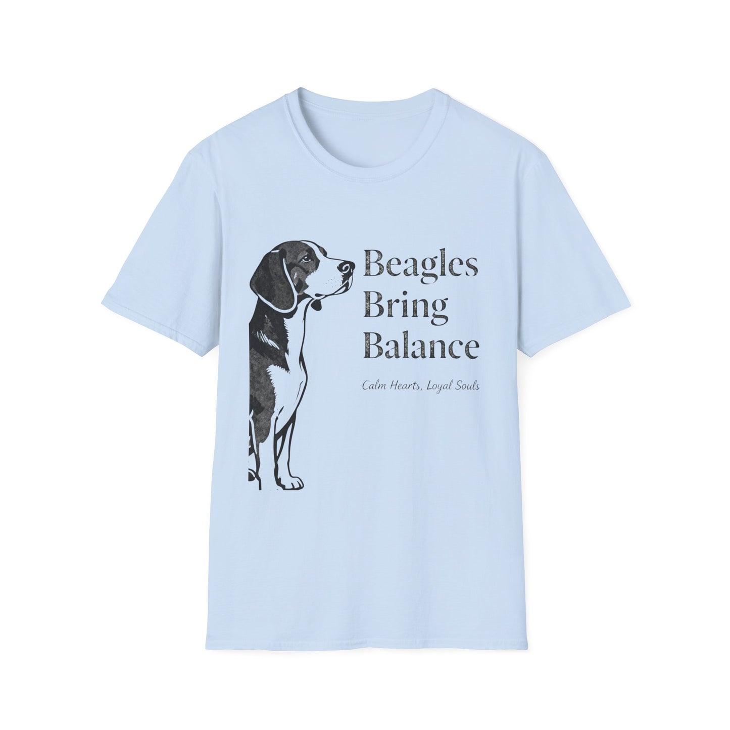 Serene Beagle Graphic Tee – Classic Monochrome Dog Lover Shirt with Peaceful Vibes