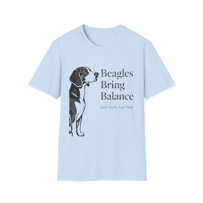 Serene Beagle Graphic Tee – Classic Monochrome Dog Lover Shirt with Peaceful Vibes