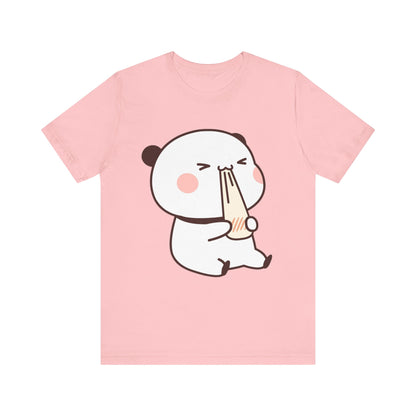 Cute Ramen Panda Tee – Whimsical Noodle Bowl Illustration Shirt