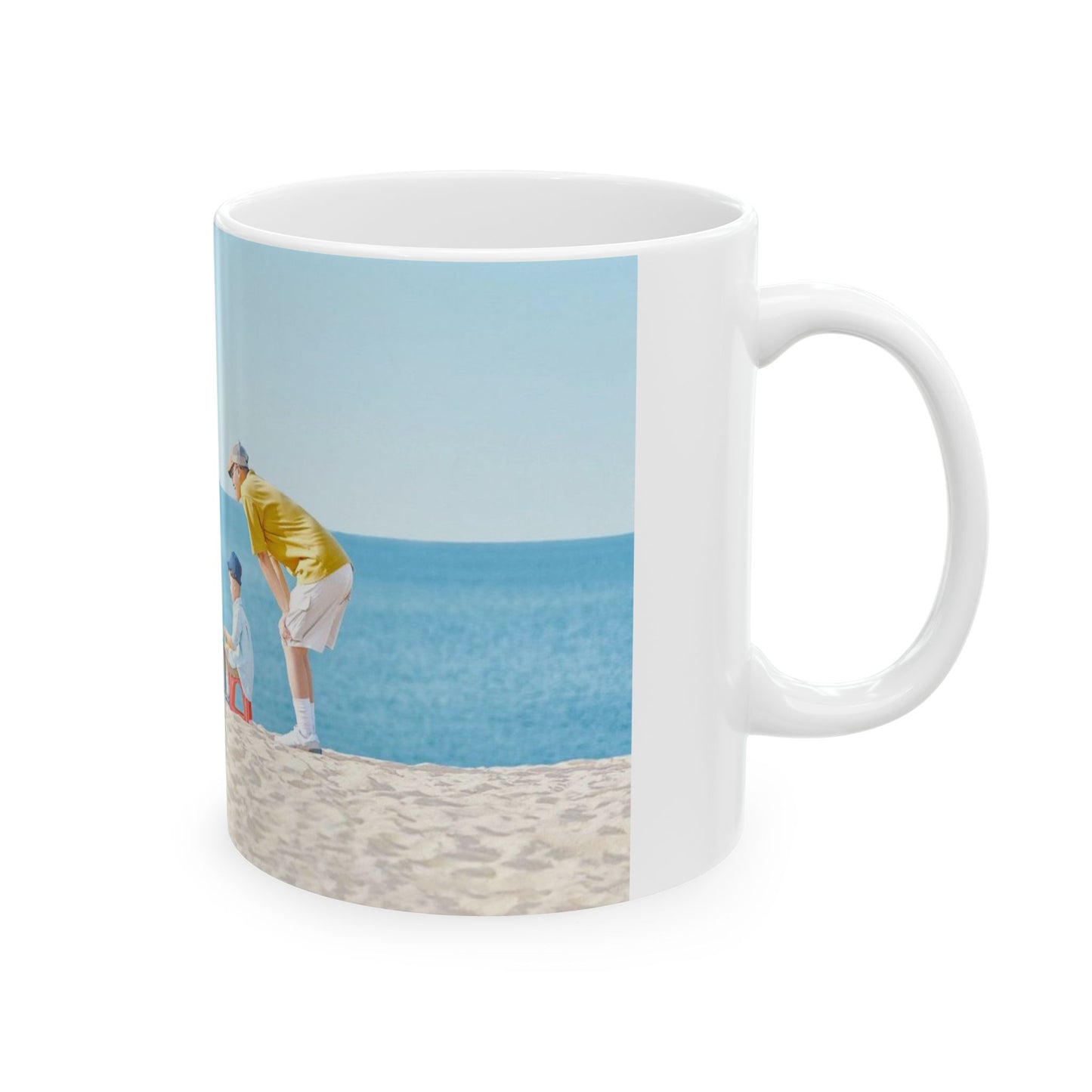 Beach Day Family Ceramic Mug – Vintage Seaside Scene (11oz & 15oz)